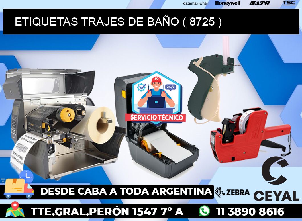 ETIQUETAS TRAJES DE BAÑO ( 8725 )
