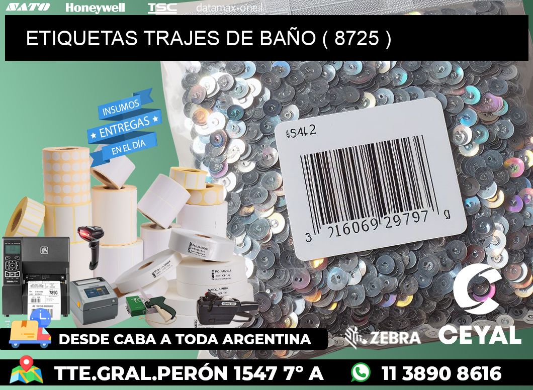 ETIQUETAS TRAJES DE BAÑO ( 8725 )