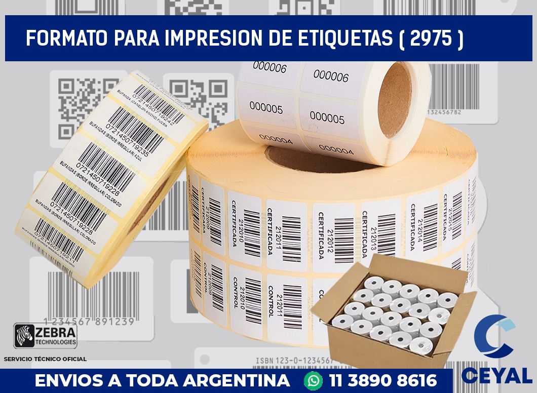 FORMATO PARA IMPRESION DE ETIQUETAS ( 2975 )