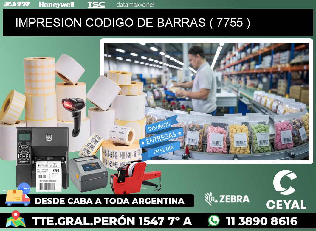 IMPRESION CODIGO DE BARRAS ( 7755 )