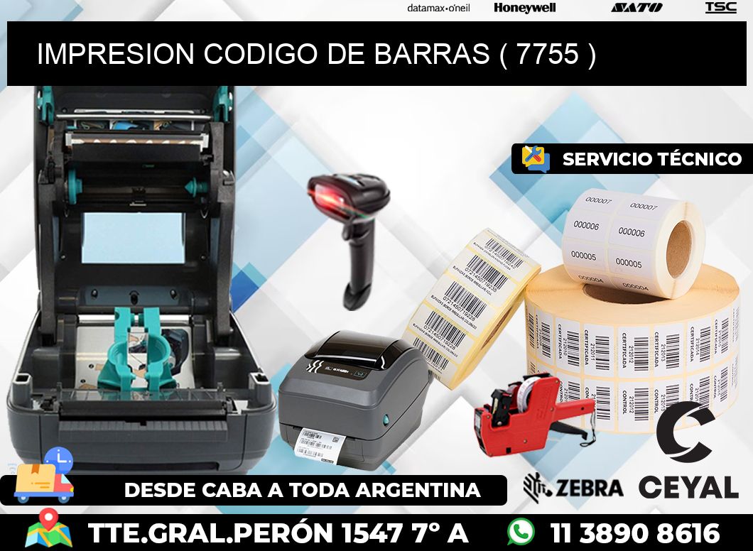 IMPRESION CODIGO DE BARRAS ( 7755 )