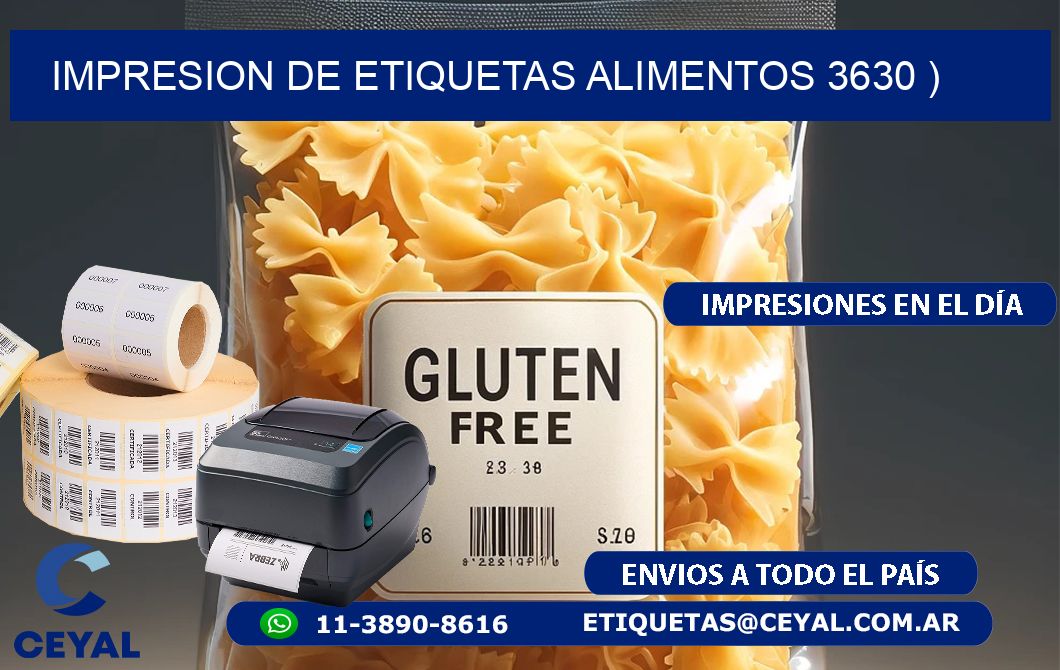 IMPRESION DE ETIQUETAS ALIMENTOS 3630 )
