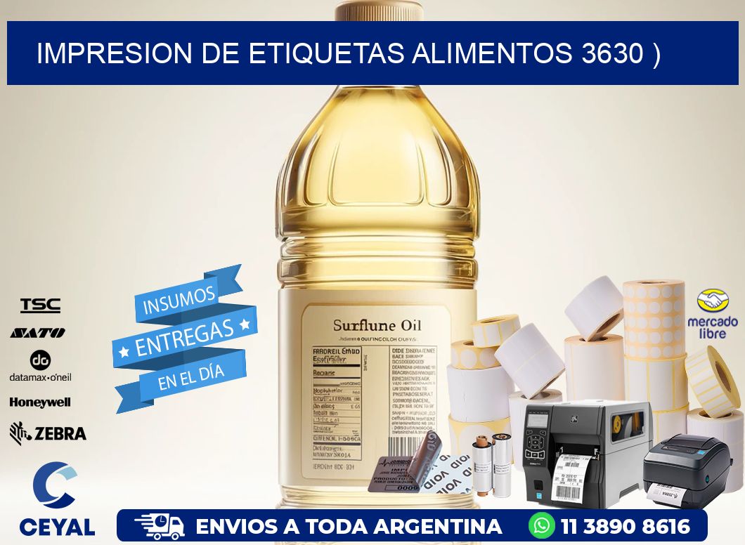 IMPRESION DE ETIQUETAS ALIMENTOS 3630 )