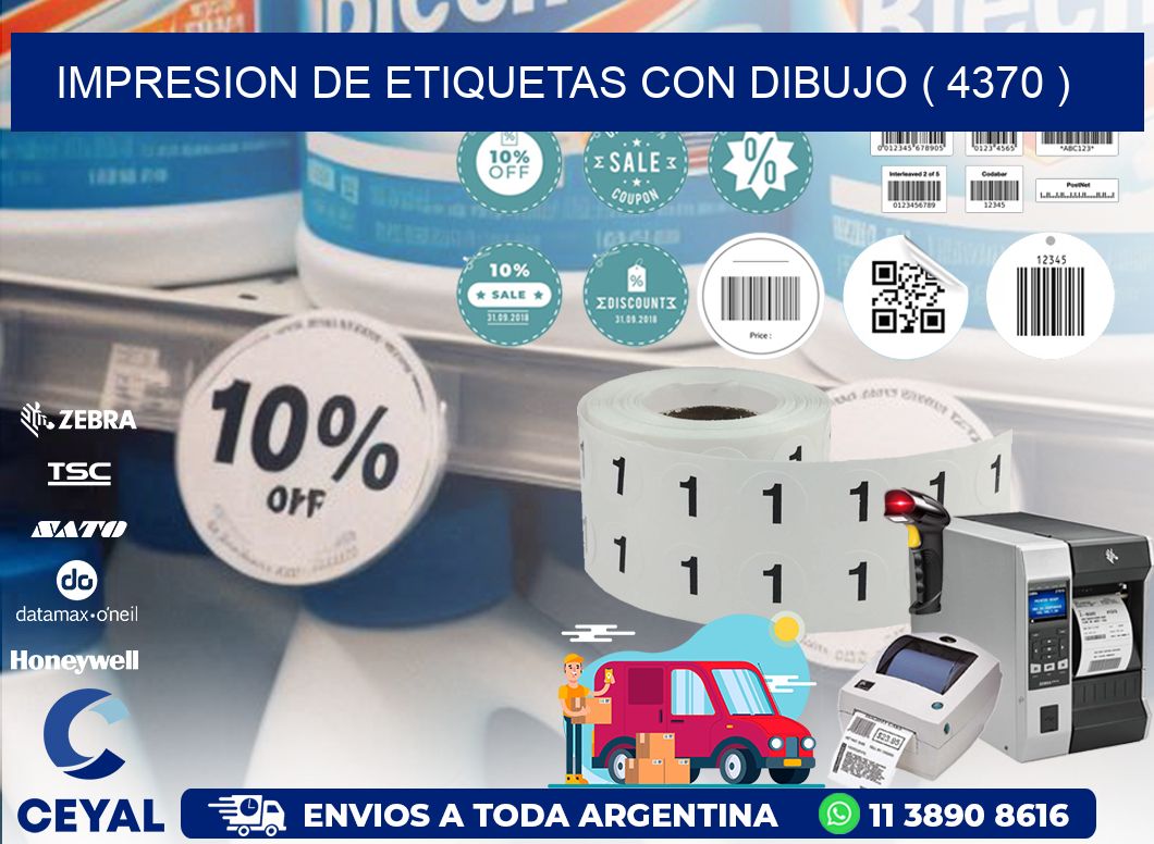 IMPRESION DE ETIQUETAS CON DIBUJO ( 4370 )