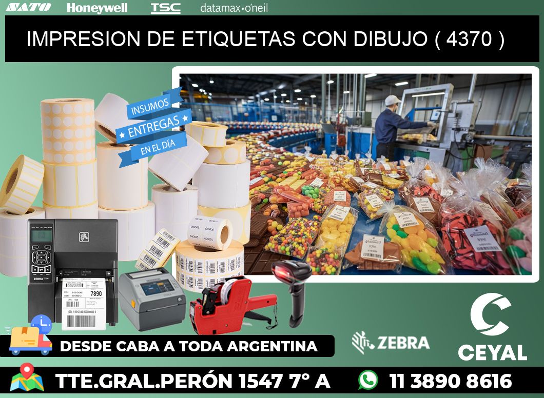IMPRESION DE ETIQUETAS CON DIBUJO ( 4370 )