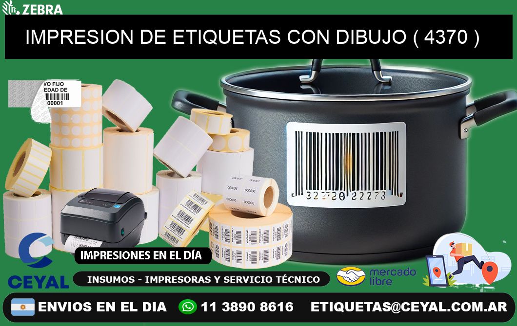 IMPRESION DE ETIQUETAS CON DIBUJO ( 4370 )