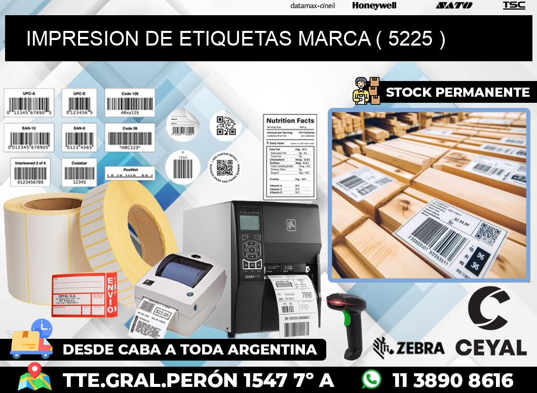 IMPRESION DE ETIQUETAS MARCA ( 5225 )