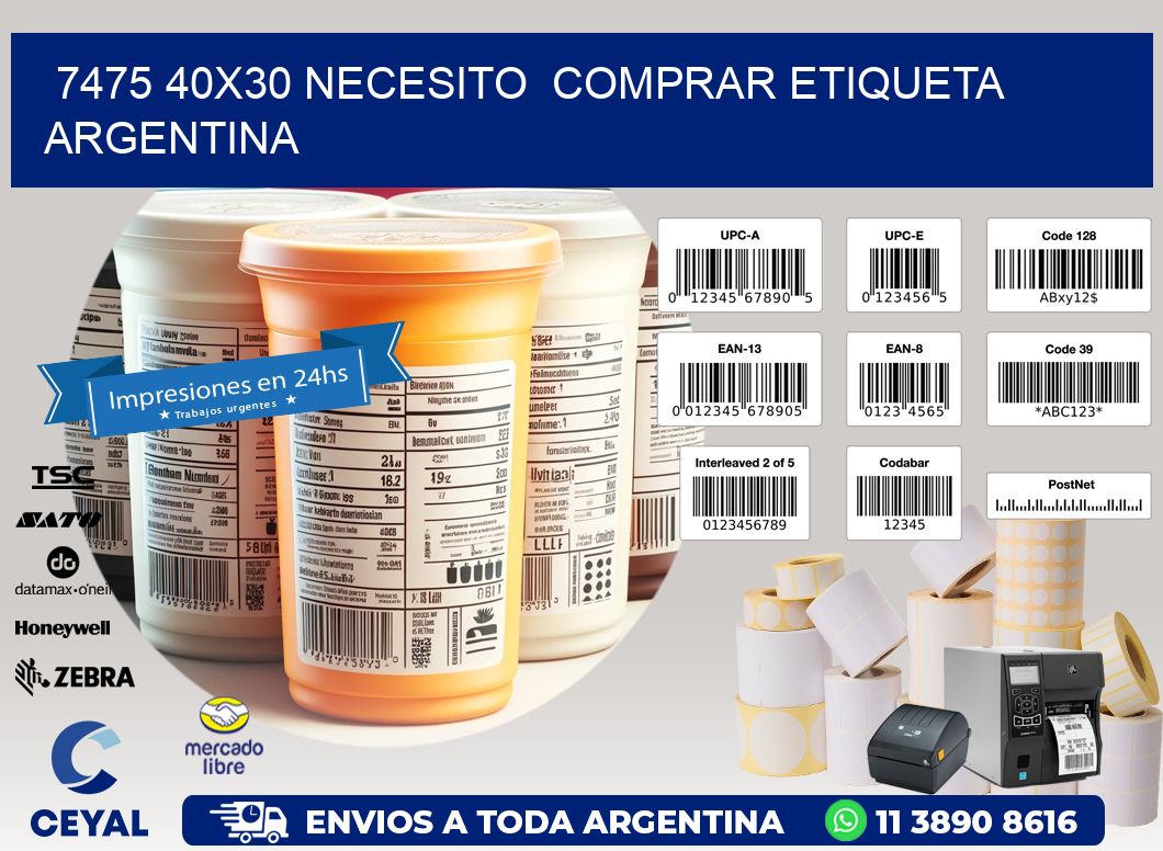 7475 40X30 NECESITO COMPRAR ETIQUETA ARGENTINA