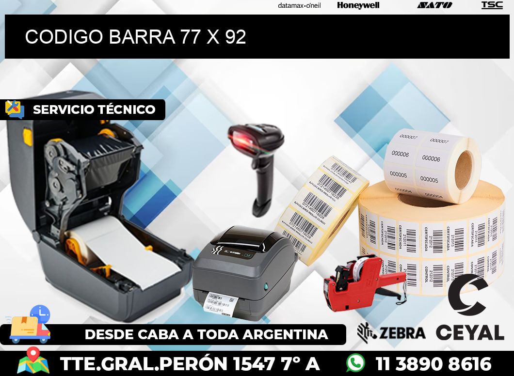CODIGO BARRA 77 x 92