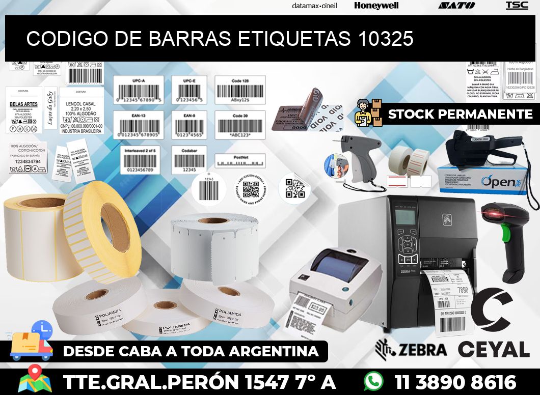 CODIGO DE BARRAS ETIQUETAS 10325