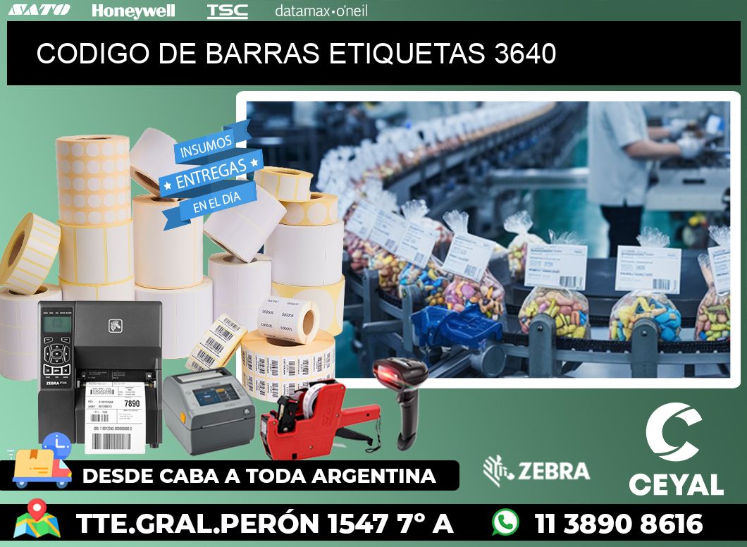 CODIGO DE BARRAS ETIQUETAS 3640
