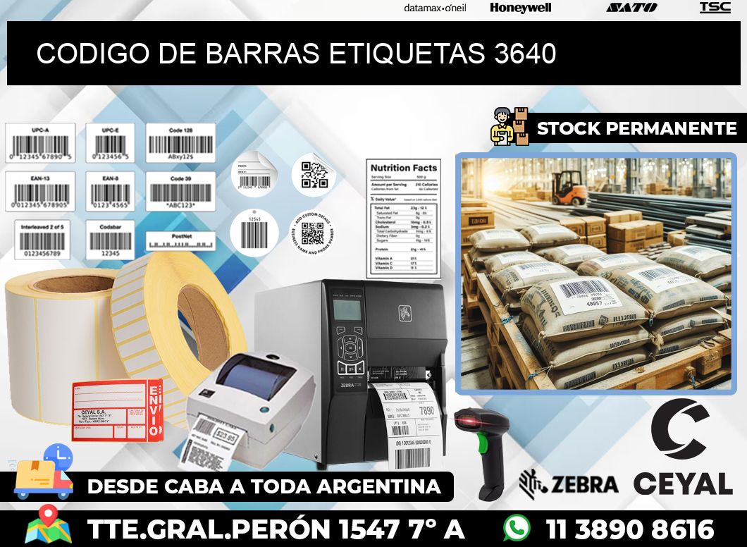 CODIGO DE BARRAS ETIQUETAS 3640