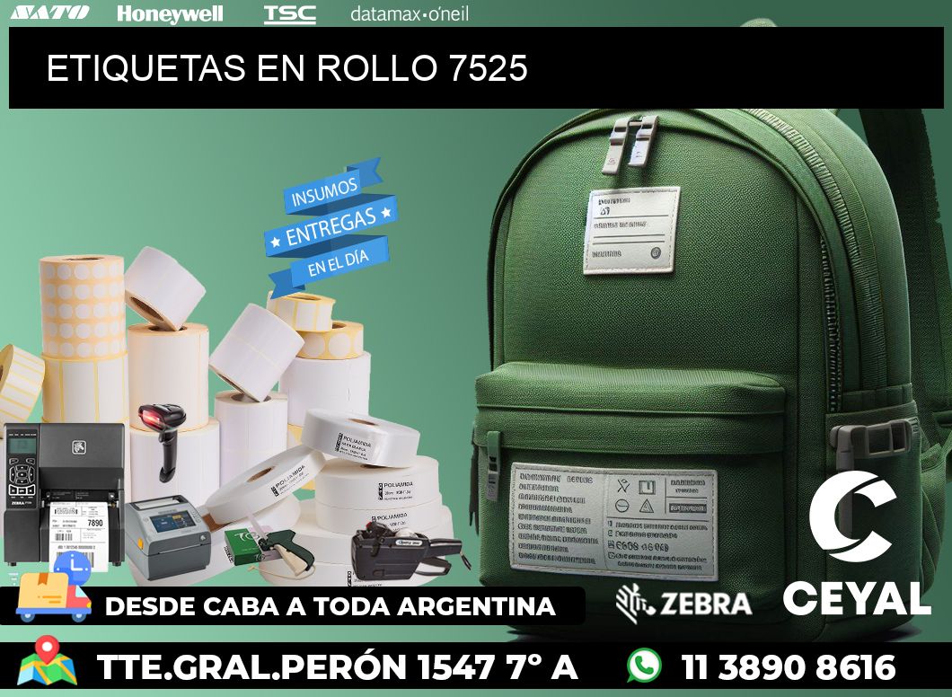 ETIQUETAS EN ROLLO 7525
