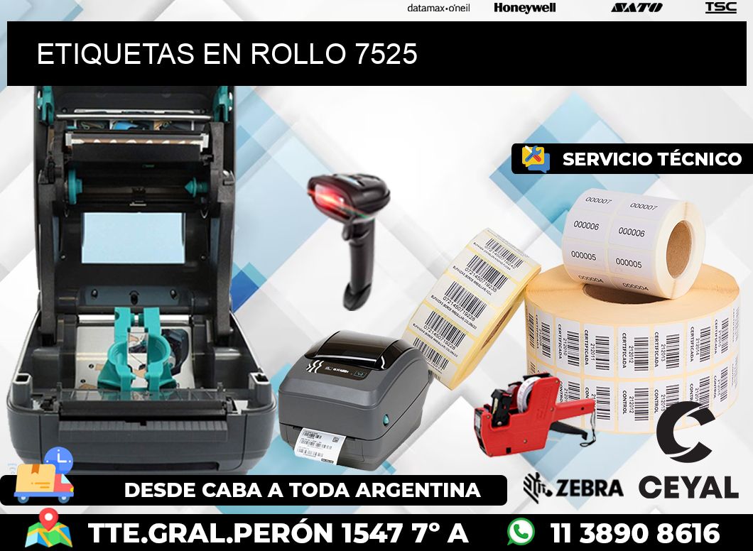 ETIQUETAS EN ROLLO 7525