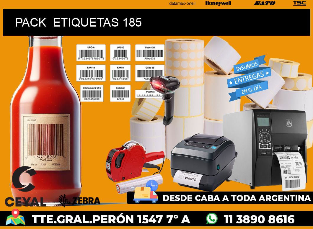 PACK  ETIQUETAS 185