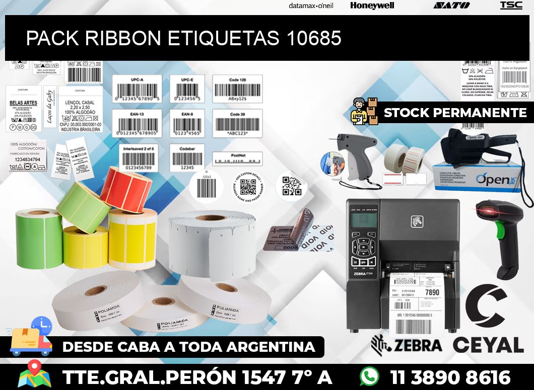 PACK RIBBON ETIQUETAS 10685