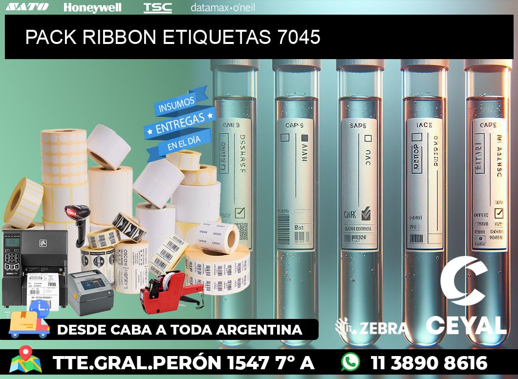 PACK RIBBON ETIQUETAS 7045