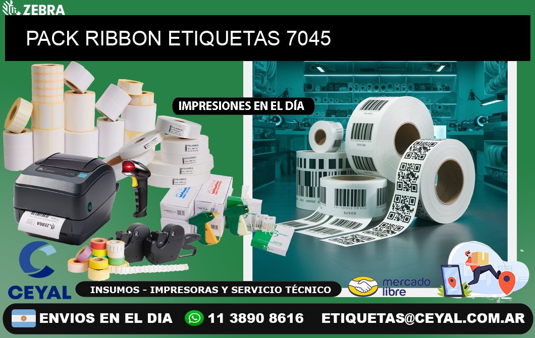 PACK RIBBON ETIQUETAS 7045