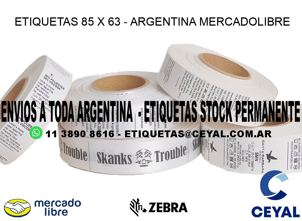 ETIQUETAS 85 x 63 - ARGENTINA MERCADOLIBRE