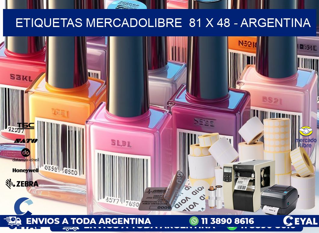 ETIQUETAS MERCADOLIBRE  81 x 48 - ARGENTINA