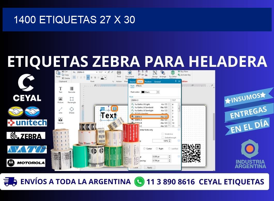 1400 ETIQUETAS 27 x 30