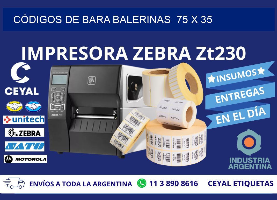 CÓDIGOS DE BARA BALERINAS 75 x 35