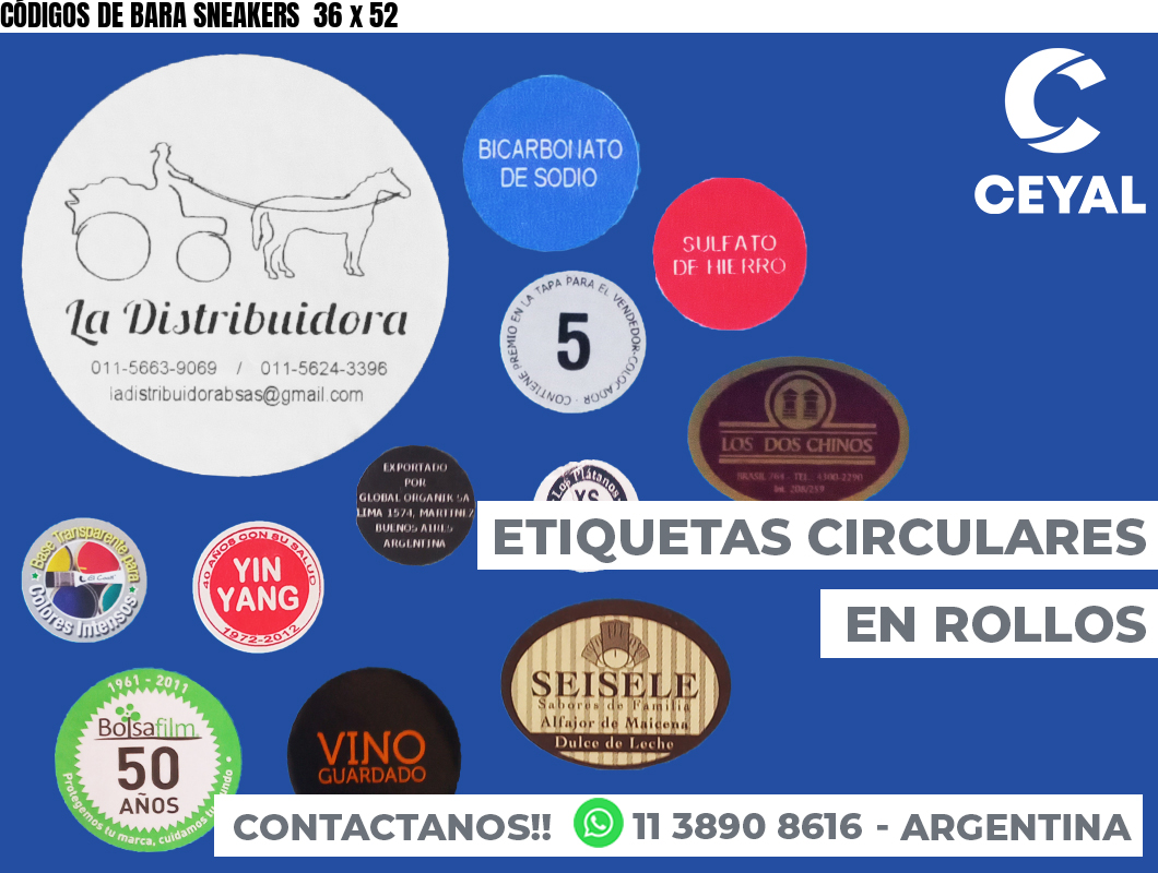 CÓDIGOS DE BARA SNEAKERS 36 x 52