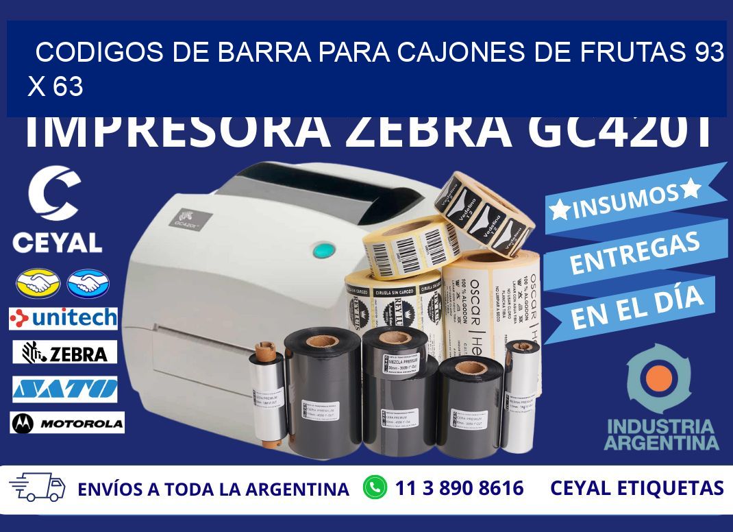 CODIGOS DE BARRA PARA CAJONES DE FRUTAS 93 x 63
