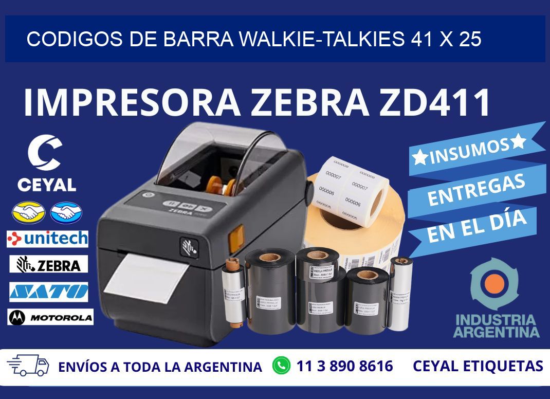 CODIGOS DE BARRA WALKIE-TALKIES 41 x 25