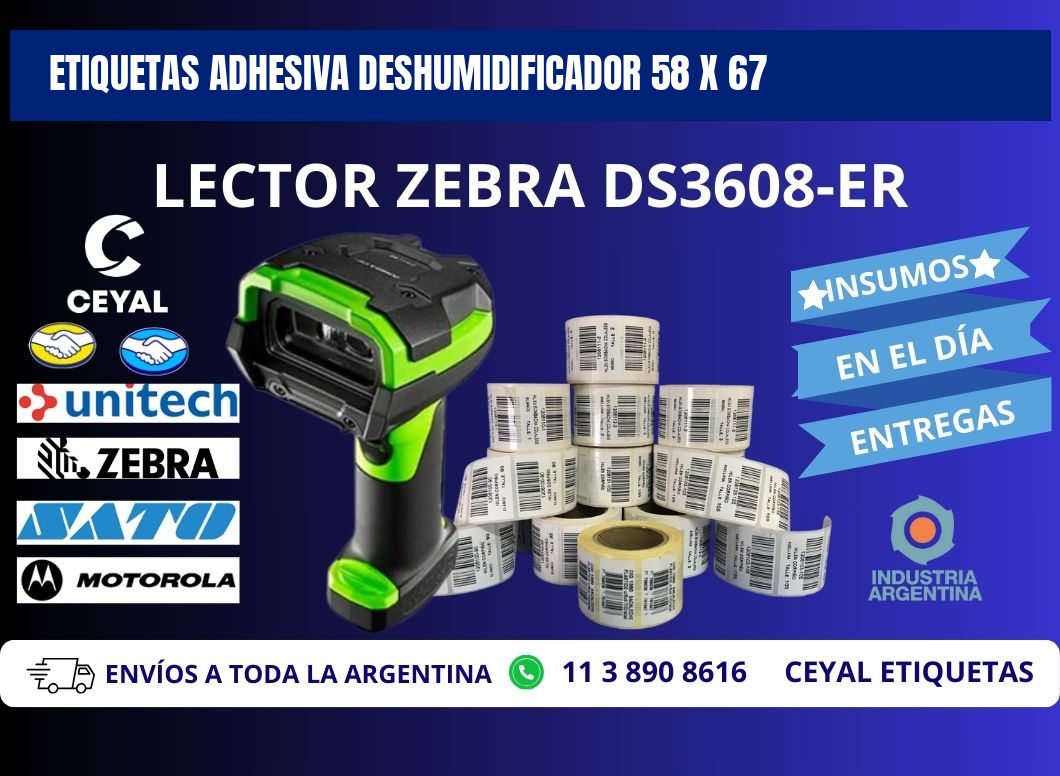 ETIQUETAS ADHESIVA DESHUMIDIFICADOR 58 x 67