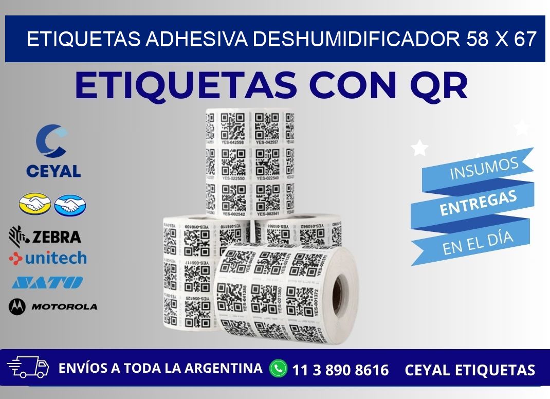 ETIQUETAS ADHESIVA DESHUMIDIFICADOR 58 x 67