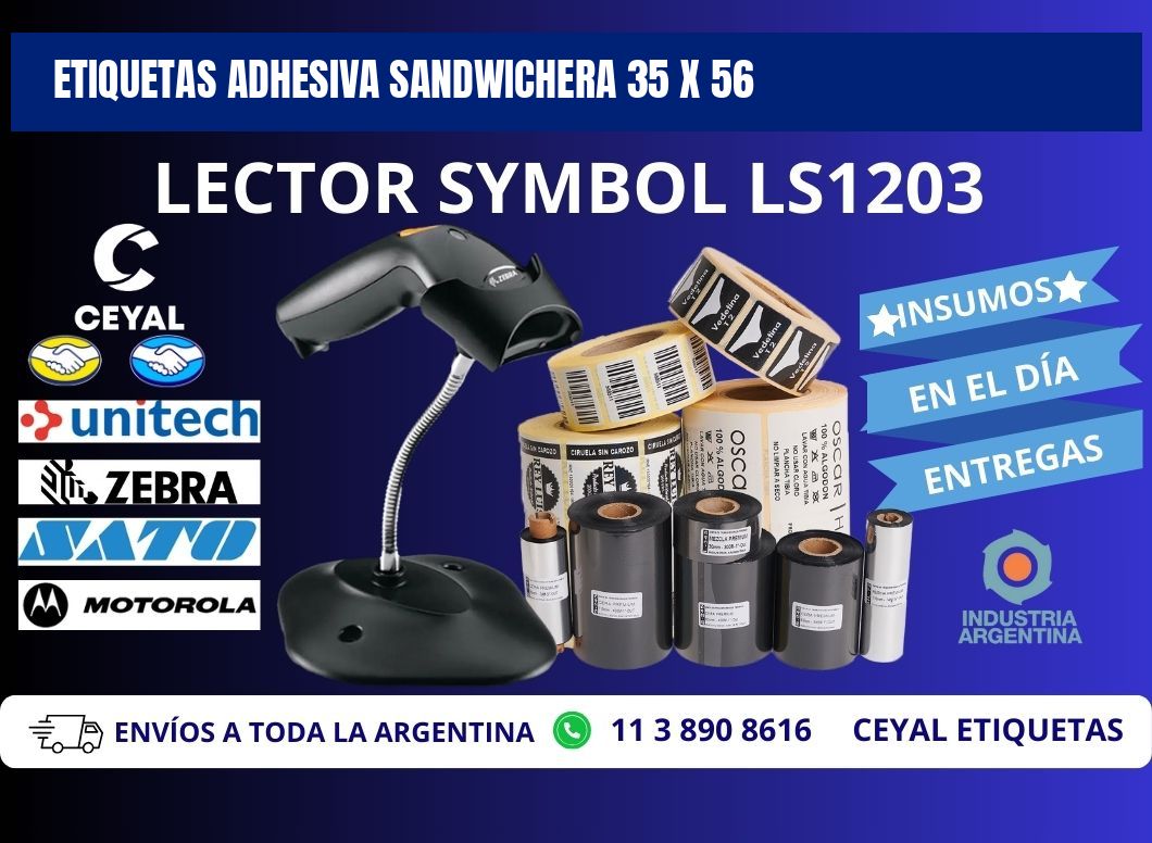 ETIQUETAS ADHESIVA SANDWICHERA 35 x 56