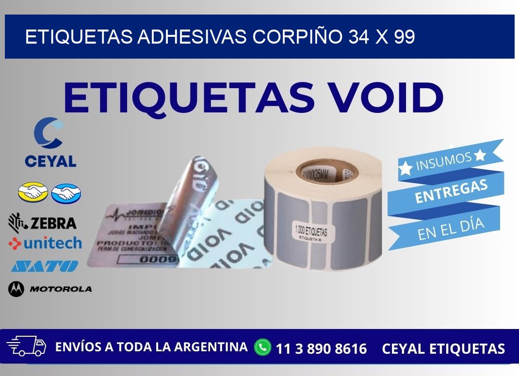 ETIQUETAS ADHESIVAS CORPIÑO 34 x 99