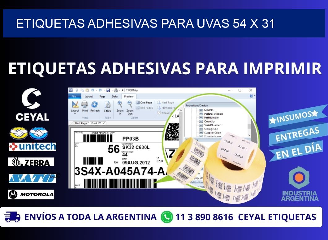 ETIQUETAS ADHESIVAS PARA UVAS 54 x 31
