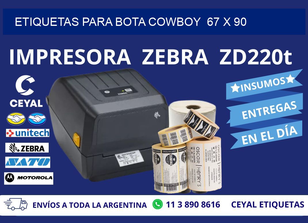 ETIQUETAS PARA BOTA COWBOY 67 x 90