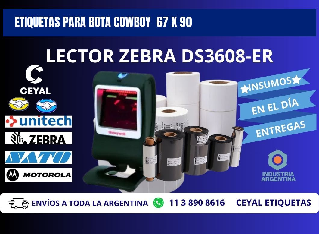 ETIQUETAS PARA BOTA COWBOY 67 x 90