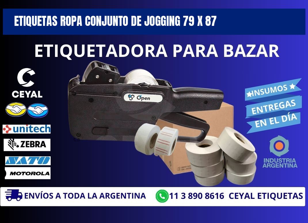 ETIQUETAS ROPA CONJUNTO DE JOGGING 79 x 87