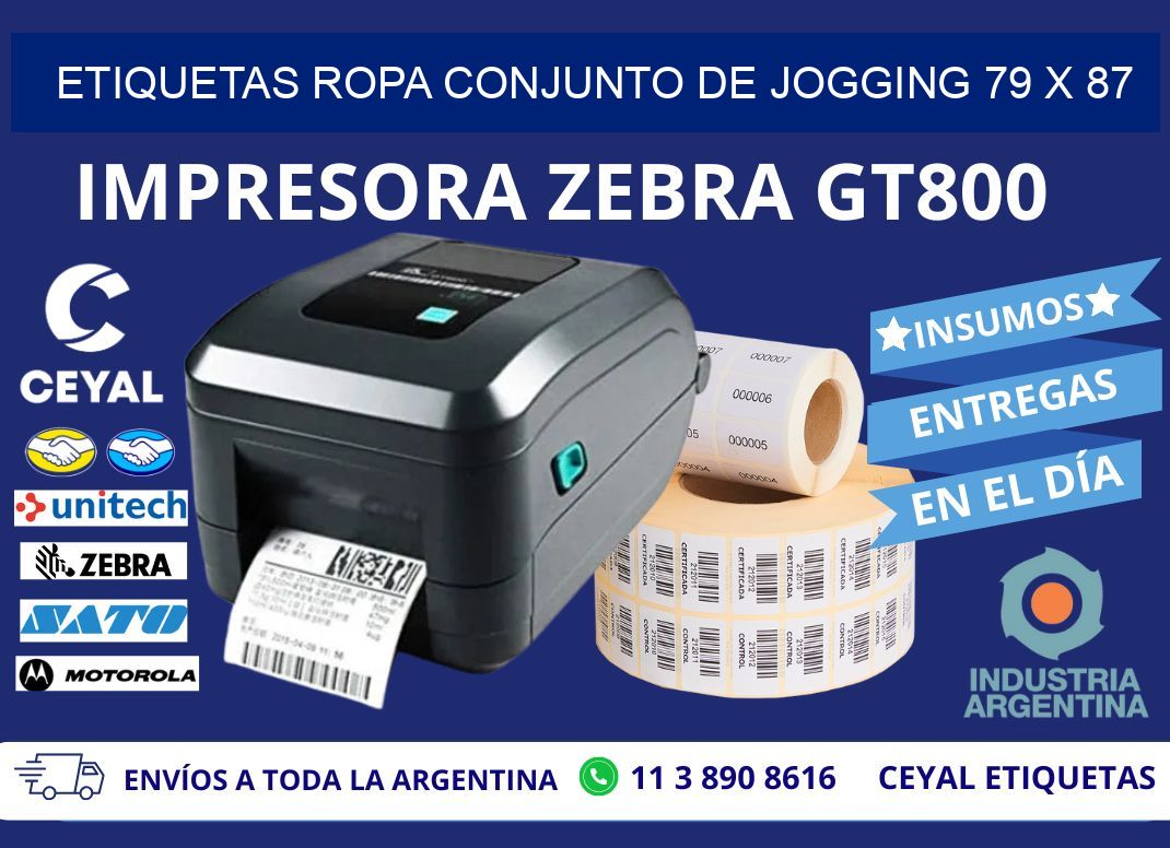 ETIQUETAS ROPA CONJUNTO DE JOGGING 79 x 87