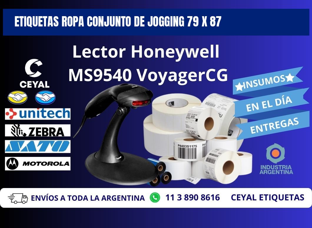 ETIQUETAS ROPA CONJUNTO DE JOGGING 79 x 87