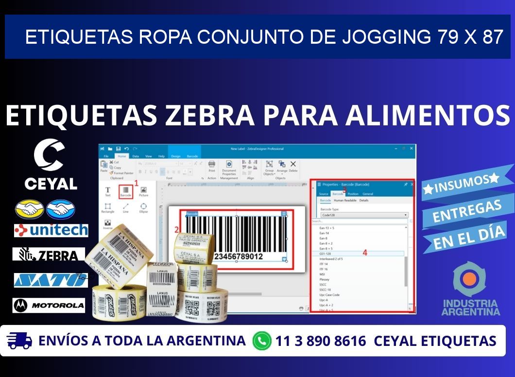 ETIQUETAS ROPA CONJUNTO DE JOGGING 79 x 87