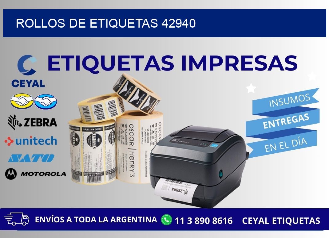 ROLLOS DE ETIQUETAS 42940