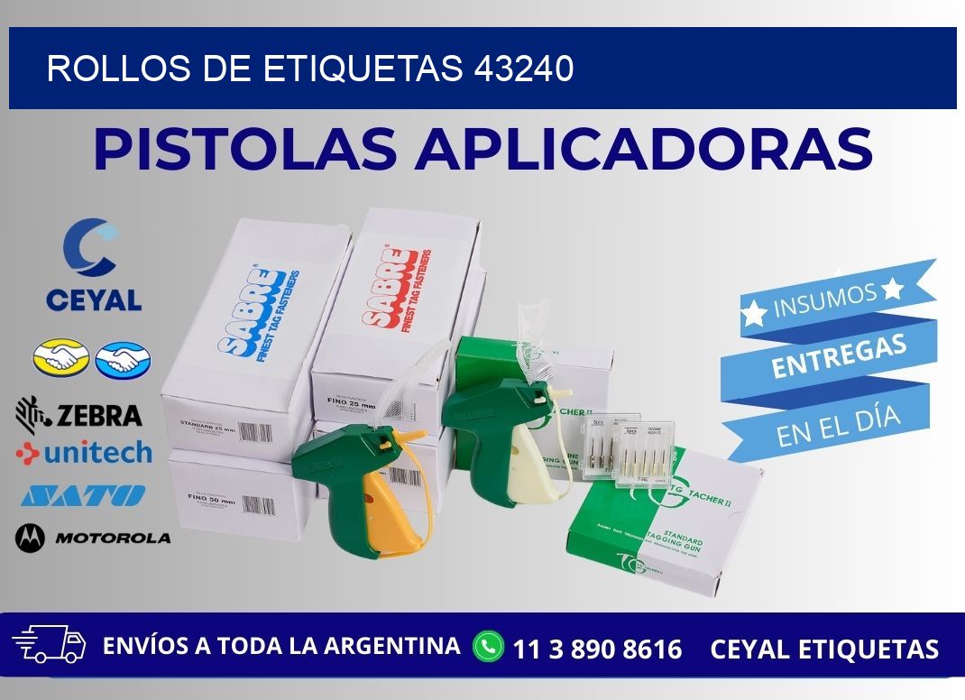 ROLLOS DE ETIQUETAS 43240