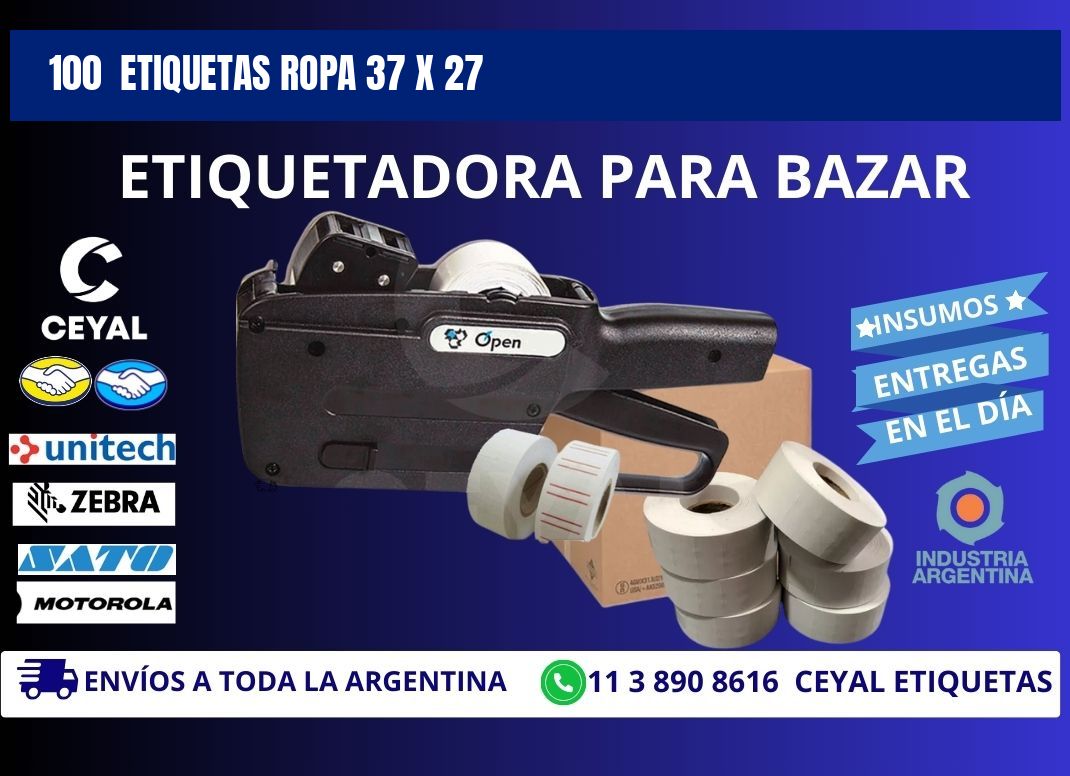 100 ETIQUETAS ROPA 37 x 27