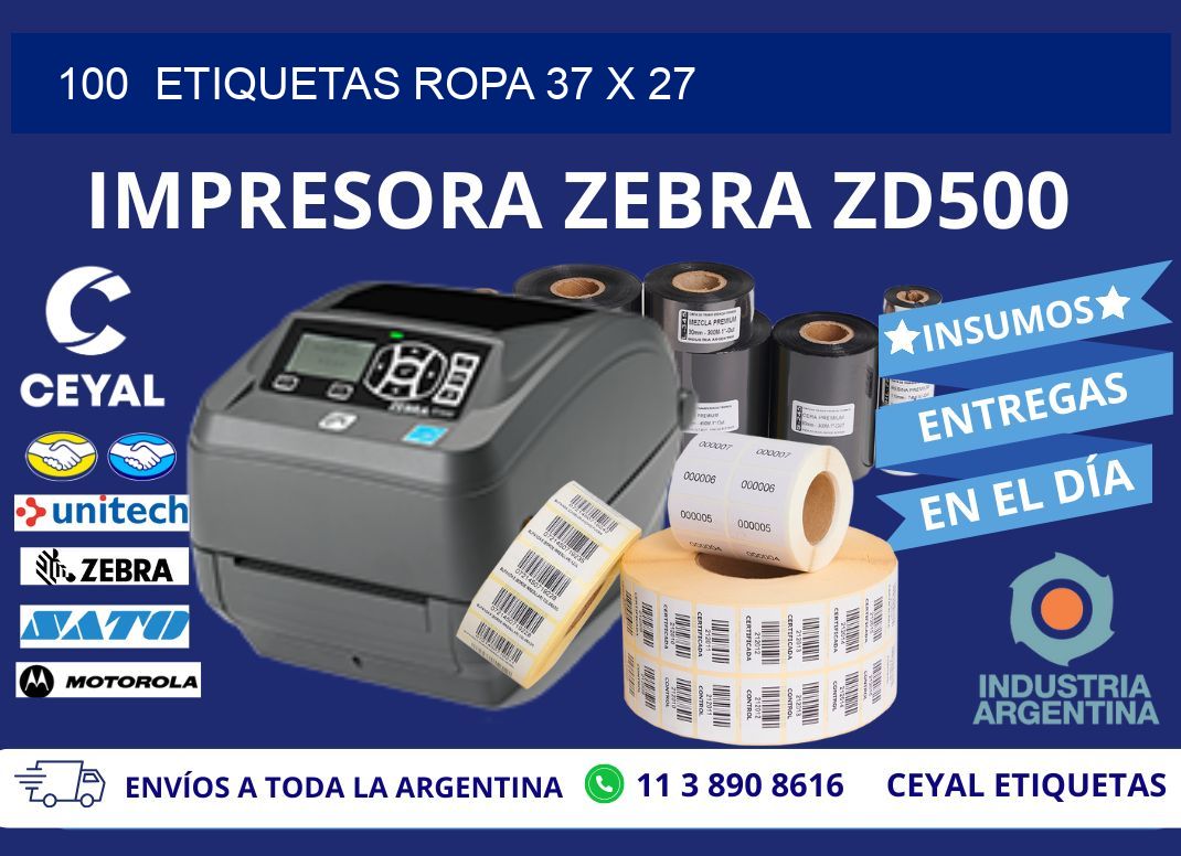 100 ETIQUETAS ROPA 37 x 27