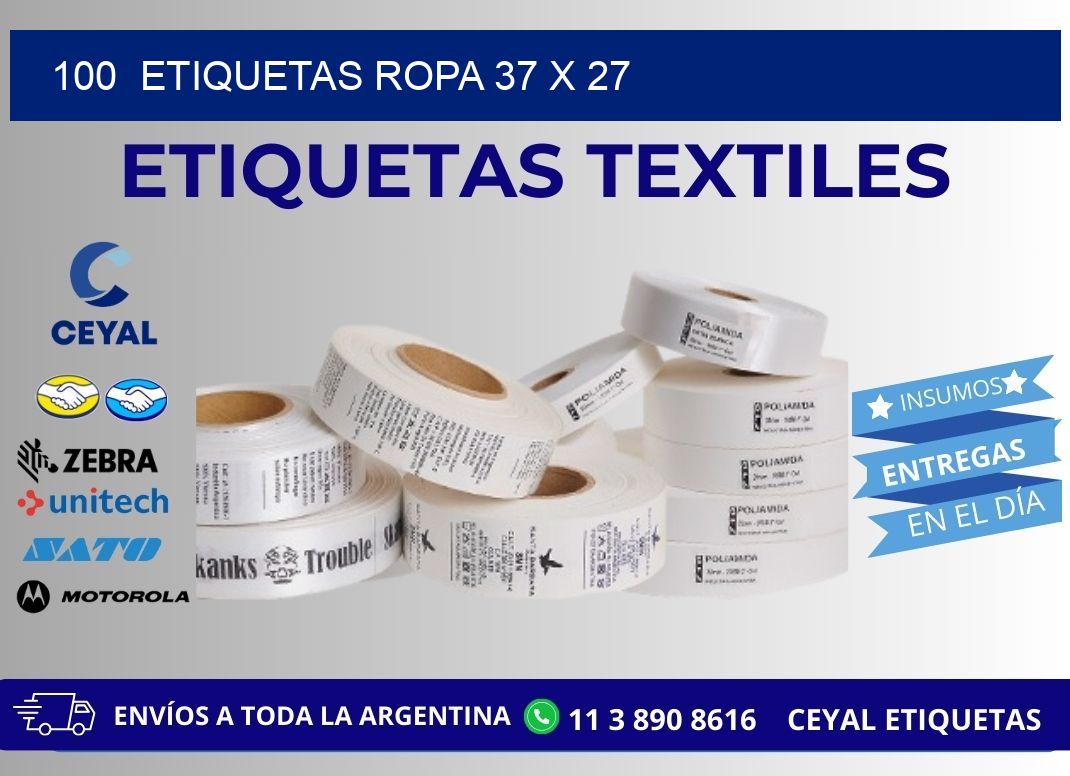 100 ETIQUETAS ROPA 37 x 27