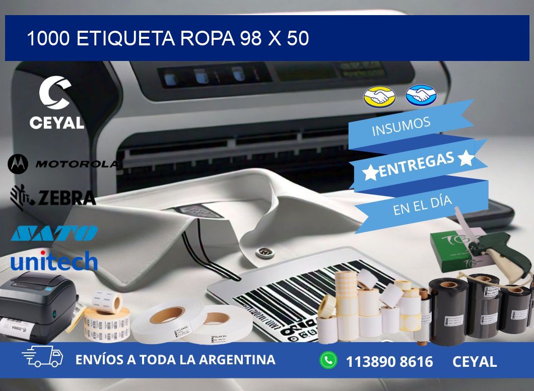 1000 ETIQUETA ROPA 98 x 50