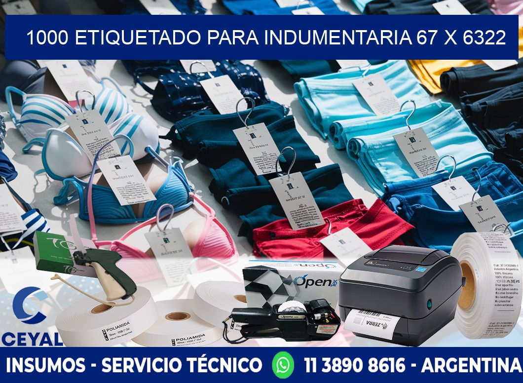 1000 ETIQUETADO PARA INDUMENTARIA 67 x 6322