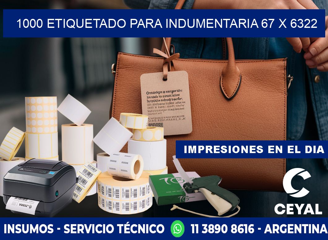 1000 ETIQUETADO PARA INDUMENTARIA 67 x 6322