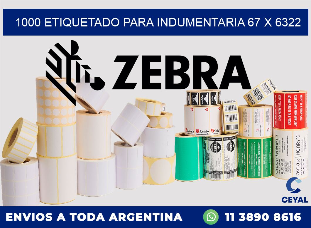 1000 ETIQUETADO PARA INDUMENTARIA 67 x 6322