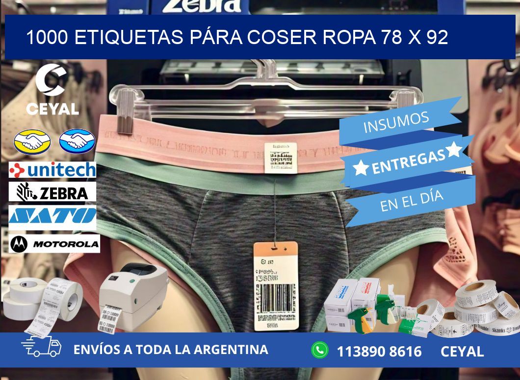 1000 ETIQUETAS PÁRA COSER ROPA 78 x 92